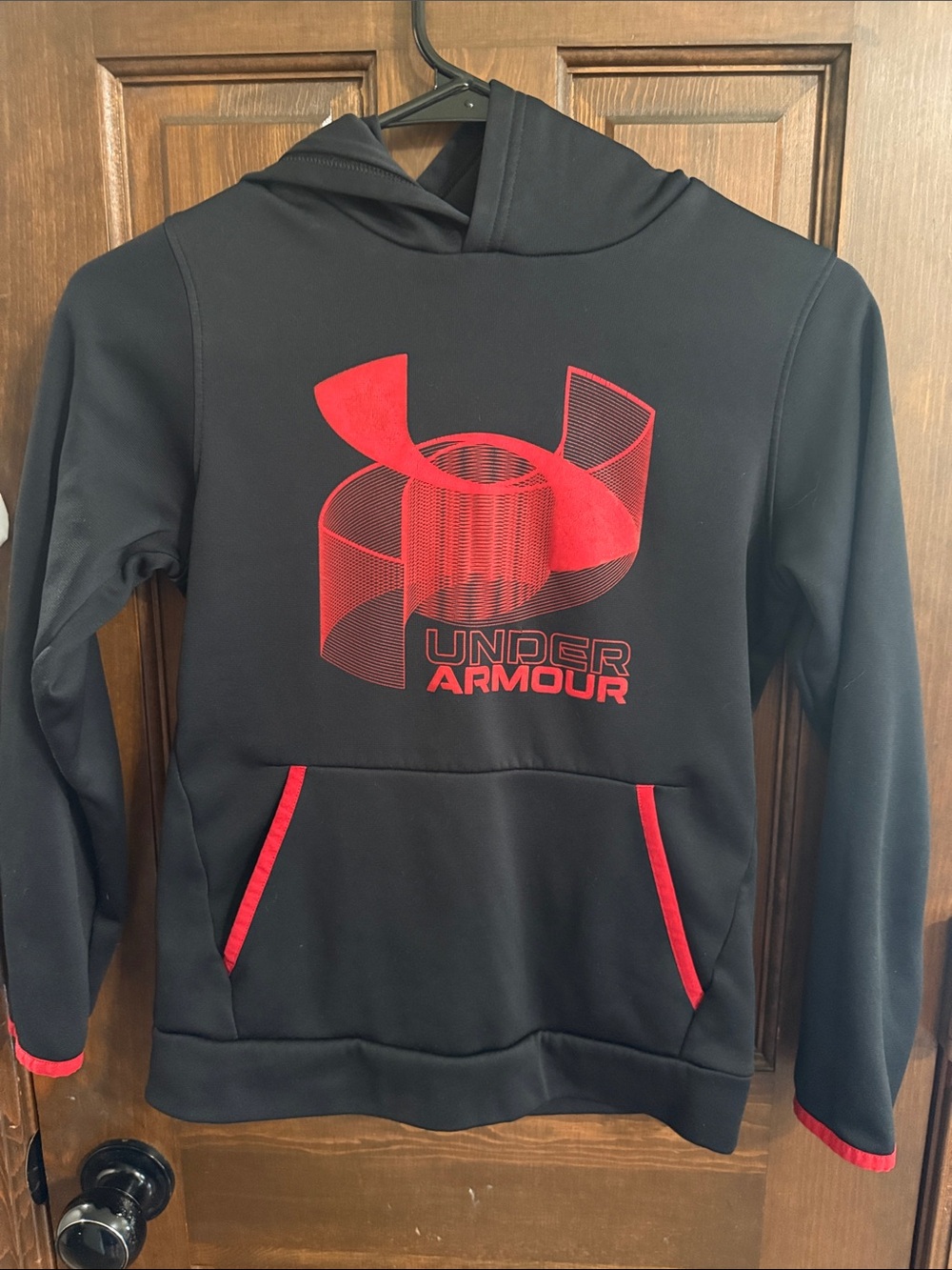 Under Armour Black Hoodie with Red Logo Accents